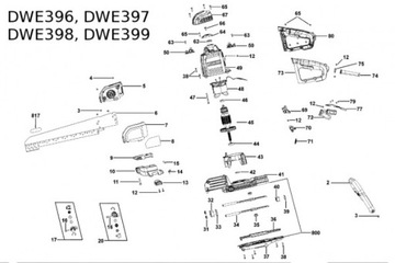 Крышка пилы типа «крокодил» DeWalt DWE398 DWE399