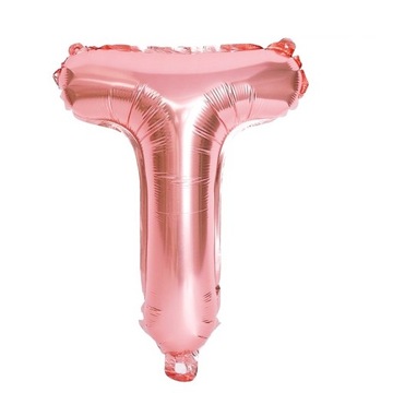 Balon Literka Litera T Urodziny Różowe Złoto 40cm
