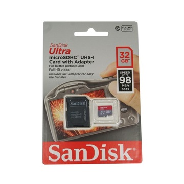 SANDISK KARTA microSD 32GB Ultra SDHC C10 A1 98MB