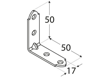 KW3 УЗКОУГЛОВОЙ МОНТАЖНЫЙ РАЗЪЕМ 50x50x17 10шт.