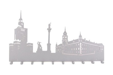 Wieszak ścienny na ubrania z panoramą WARSZAWA XL