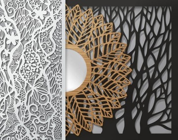 Круглое ажурное настенное зеркало KOLAR 60 см WOOD