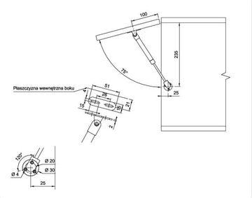 ГАЗЛИФТ ДЛЯ МИНИ КОРОТКОГО КАПОТА 80N x25 ШТ.