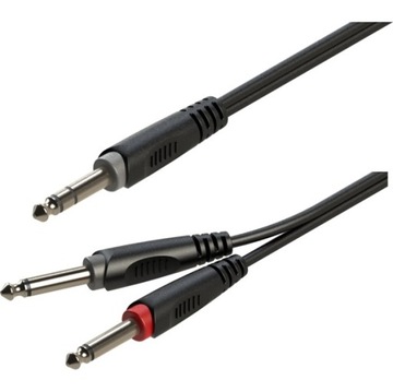 Kabel insertowy Jack 6.3 stereo/2xJack 6.3 mono 6m