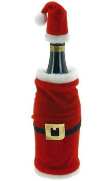 ubranko + czapka Mikołaja. Strój na wódkę, wino, butelkę na święta