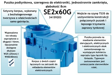 Puszka instalacyjna SE2x60G rigips podwójna głębok