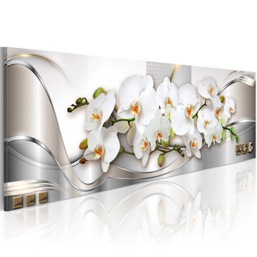 OBRAZ SALON 120x40cm ORCHIDEA KWIATY b-A-0086-b-b