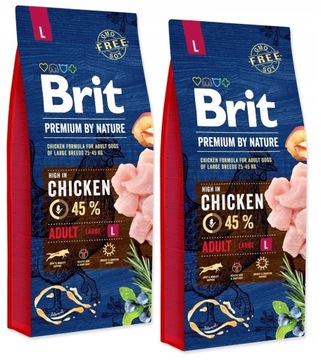 BRIT PREMIUM BY NATURE ADULT LARGE L 15KG x2/30KG