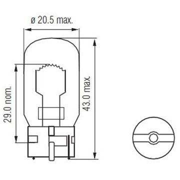 Лампа M-TECH W21W T20 7440 W3x16d 12V/21W ПРОЗРАЧНАЯ