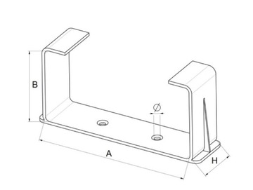 Кронштейн для плоских вентиляционных каналов ПВХ 75х150мм.