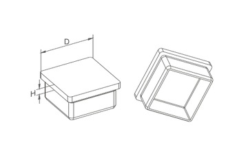 Заглушка из нержавеющей стали для профиля 50х50х2, INOX