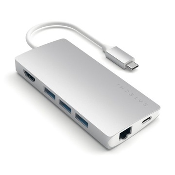 Алюминиевый адаптер Satechi V2 USB-C, 3x USB-A, 4K HDMI, micro/SD, Ethernet