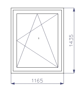ОКНО ПВХ 1165х1435 RU БЕЛОЕ