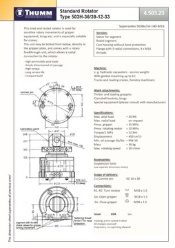 Вращатель Thumm 503H36/39-12-33, 3 тонны - захват -