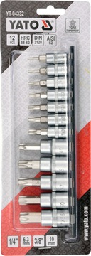 НАБОР КЛЮЧЕЙ TORX SECUR НА РЕЙКЕ T8-T55 YT-04332