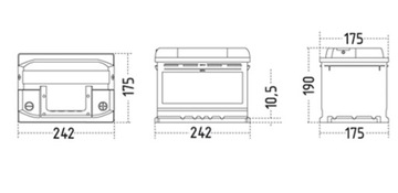 ZAP PLUS АККУМУЛЯТОР 12В 55Ач 460А 242*175*190мм P+