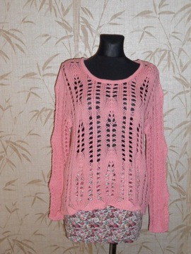 KappAhl - ażurowy różowy sweter - bluzka - 40/42