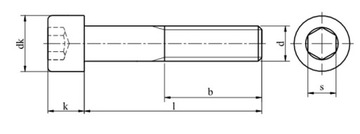 Винты M22x60 черные 12,9 DIN 912 PG 1 шт.