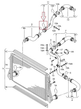 SPINKA MOCUJĄCA RURĘ INTERCOOLERA SKODA SEAT VW