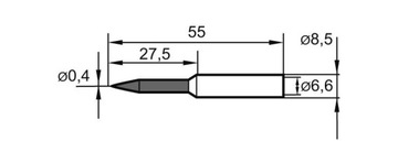 Grot lutownicy, ostry, wydluzony 0832SDLF 0,4mm Er