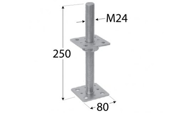 фото ориг. №2, Pole base adjustable psr80 80x250x4 m24