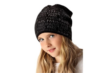 CZAPKA DLA DZIEWCZYNKI DŁUGA BEANIE PODWÓJNA ZIMA
