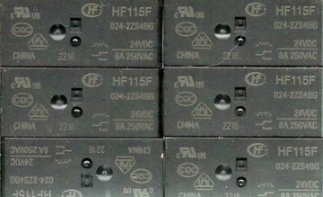 Przekaźnik HF115F 024-2ZS4 24VDC styki 2x8A 250V