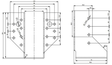 СОЕДИНИТЕЛЬ КРОНШТЕЙНА БАЛКИ WB8 45x108 СЕРТИФИКАТ