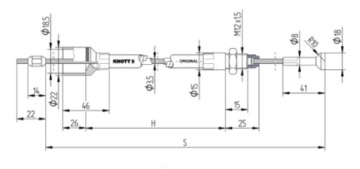 ТОРМОЗНОЙ ТРОС ORYGI BOWden TABLE KNOTT 730/920