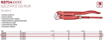 Gedore Red Шведский разводной трубный ключ 1,5 дюйма