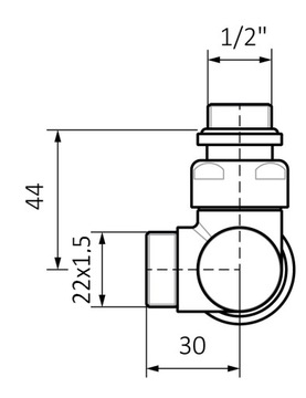 Клапан Herz DE LUXE VUA 50 2R, угловой, белый, 1/2 дюйма