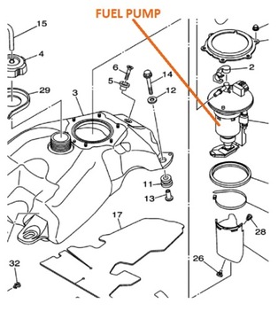 YAMAHA 07-18 YFM 700 GRIZZLY БЕНЗИНОВЫЙ ТОПЛИВНЫЙ НАСОС
