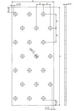 PP23 ПЛОСКИЙ СОЕДИНИТЕЛЬ ПЕРФОРИРОВАННАЯ ПЛАСТИНА OC 160x400