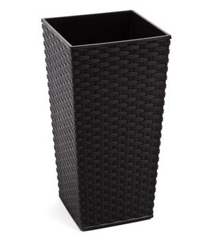 DONICZKA FINEZJA RATTAN Z WKŁADEM H57,30x30 CZARNY