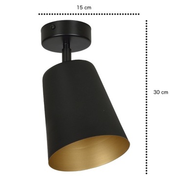 фото ориг. №15, Ceiling light emibig prism 1xe27 15w, white - gold, adjustable