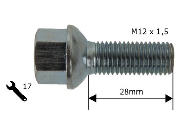 КОЛЕСНЫЙ БОЛТ для алюминиевых дисков Mercedes W123 M12x1,5
