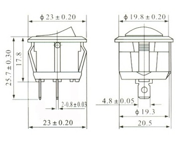 Кулисный переключатель 6А 250В XW-602