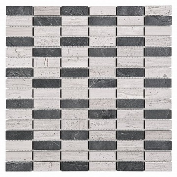 Mozaika DUNIN MOZAIKI WOODSTONE GREY BLOCK MIX