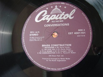 Brass Construction - Conversations LP, прослушивание в Великобритании