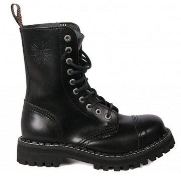 ZIMOWE Glany STEEL 10 OCIEPLANE WEŁNĄ Wysokie Buty CZARNE SKÓRA Rozmiar 39
