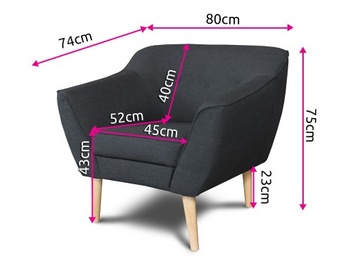 SKANDI ARMCHAIR в скандинавском стиле - УДОБНОЕ кресло