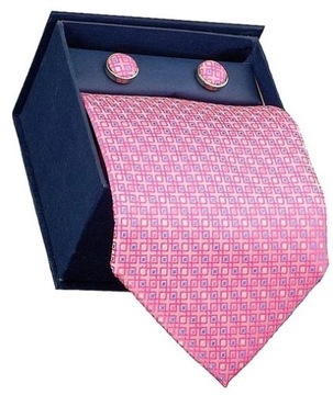 Krawat ze spinkami mankietowymi w pudełku komplet