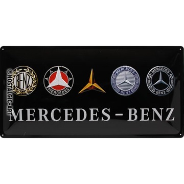 Жестяной постер 25х50см Mercedes Logo Evolution