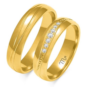 OBRĄCZKI ZŁOTE 14K 5 mm BRYLANT id A-131
