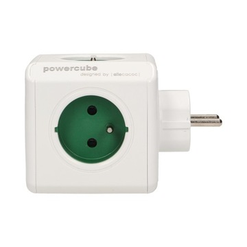 Оригинальный электрический разветвитель розеток Allocacoc PowerCube, зеленый