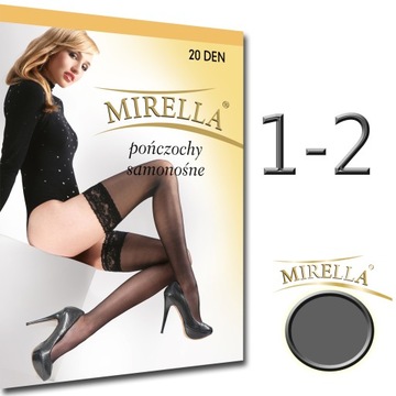 MIRELLA Чулки самонесущие 20 ден 1/2 Графит