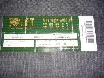 Bilet Śląsk Wrocław - Legia Warszawa 09.09.2017