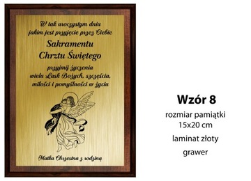 Prezent na chrzest święty Pamiątka chrztu grawer