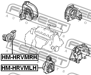 HONDA HR-V GH 98-05 ULOŽENÍ PŘEDNÍ MOTORU LEVÝ