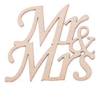 Ozdoba MR&MRS napis wesele TOPPER decoupage